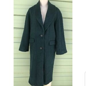 Zara long Manteco wool emerald coat